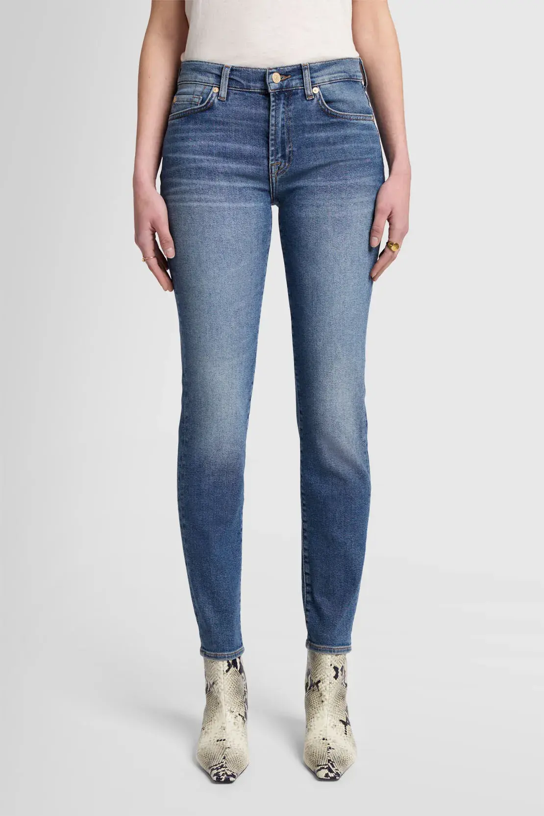 7 For all Mankind Jeans Roxanne Vintage Love Affair, Blauw - Afbeelding 3