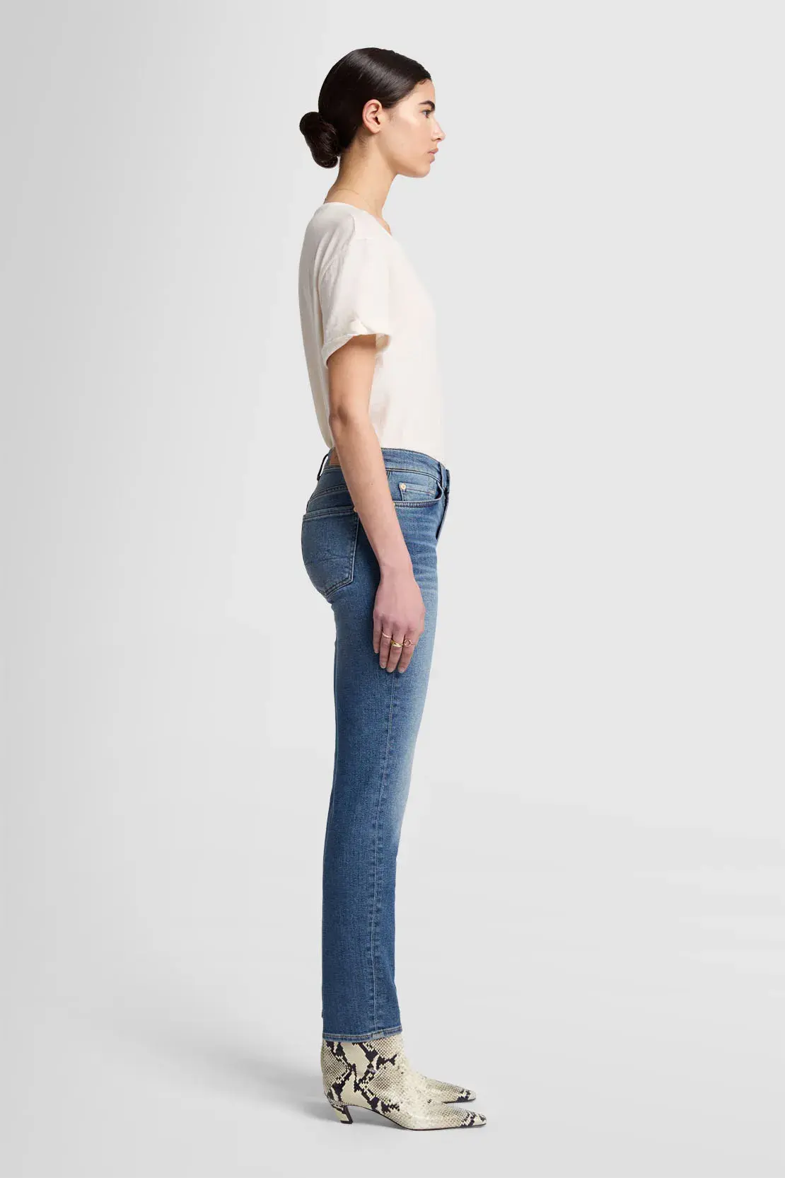7 For all Mankind Jeans Roxanne Vintage Love Affair, Blauw - Afbeelding 4