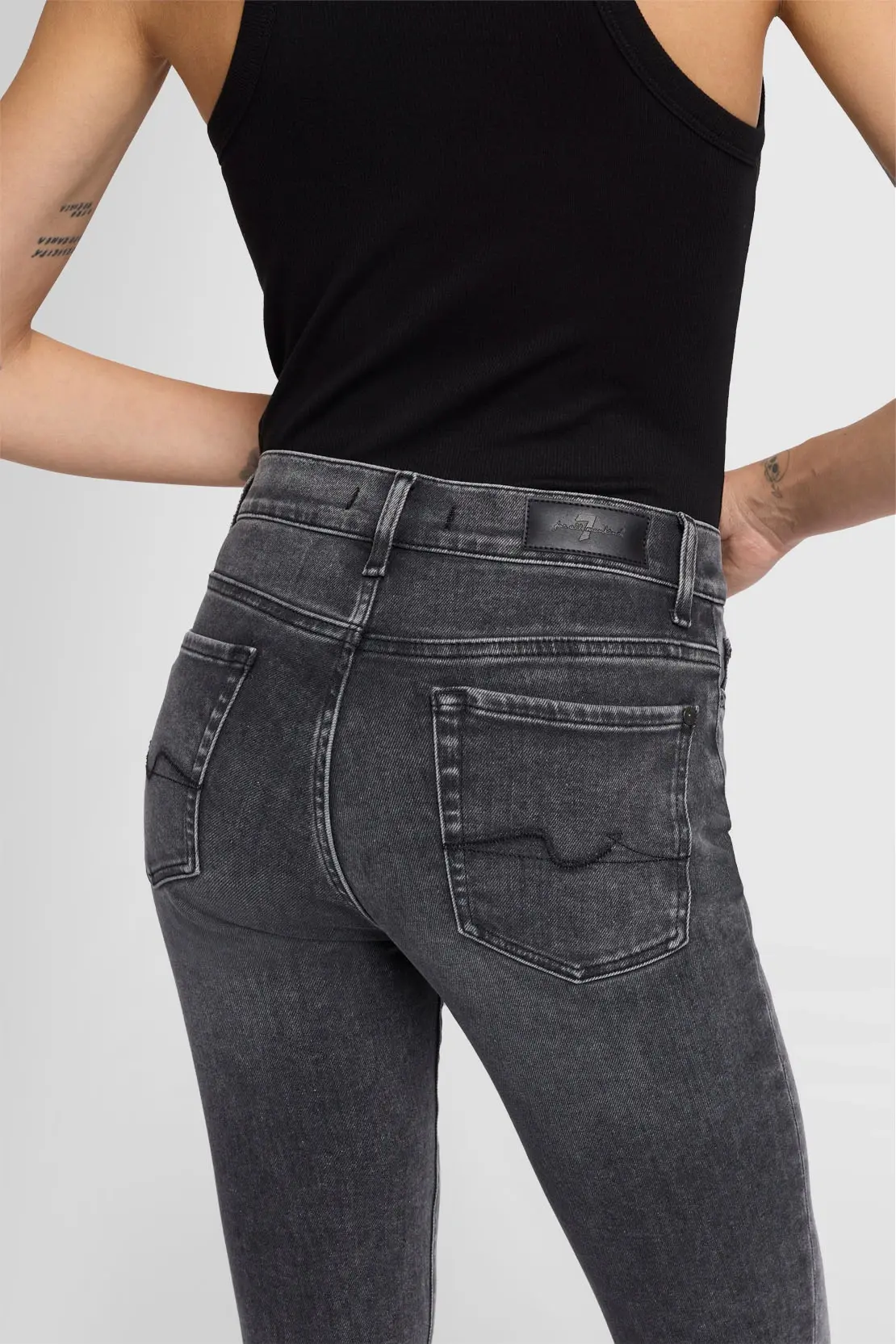 7 For all Mankind Jeans Roxanne Luxe Vintage Topline, Zwart - Afbeelding 2