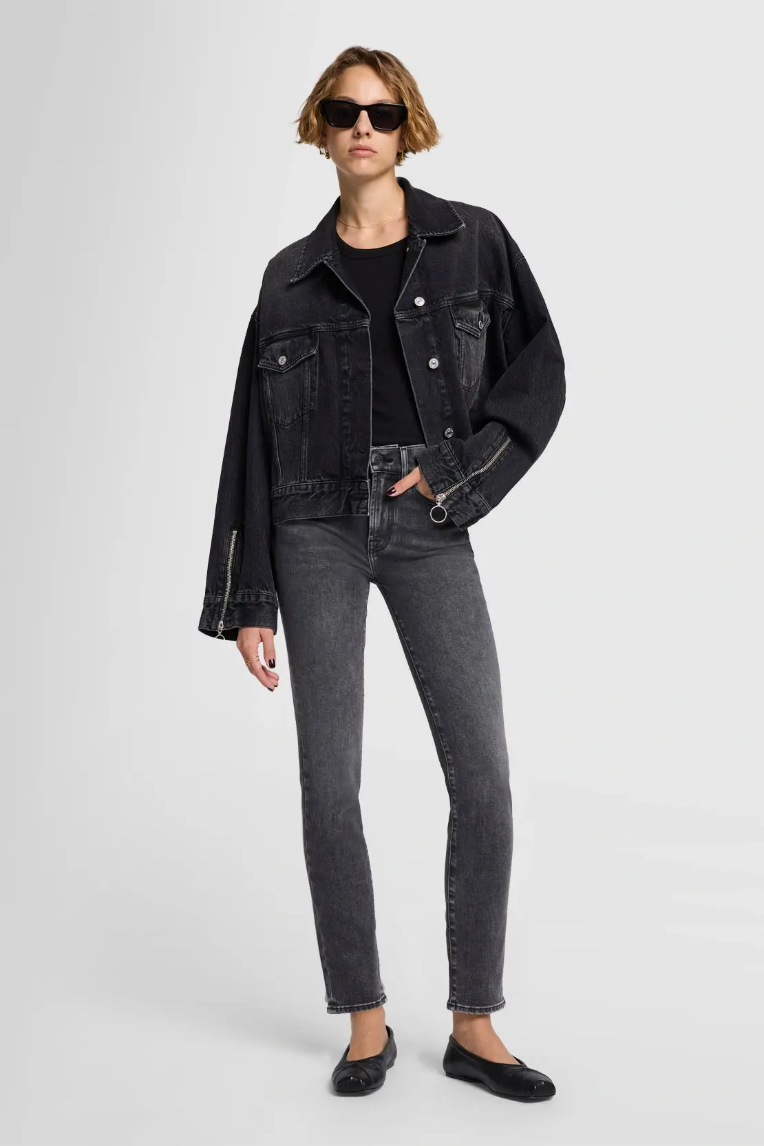 7 For all Mankind Jeans Roxanne Luxe Vintage Topline, Zwart - Afbeelding 3