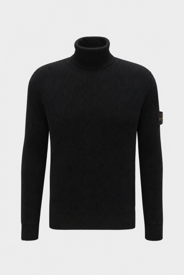 Stone Island Coltrui in dikke rib, Zwart