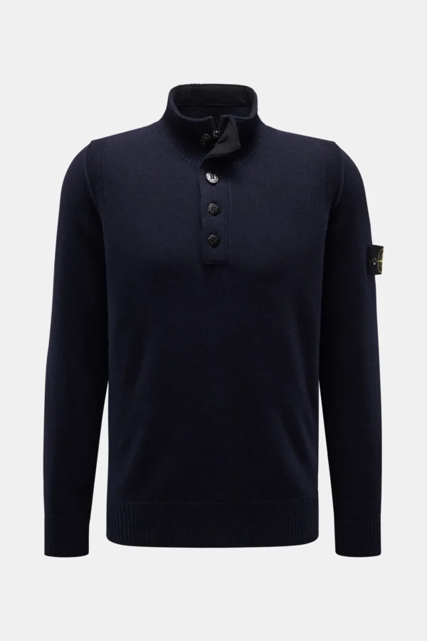 Stone Island Knitwear sweater half button, Blauw