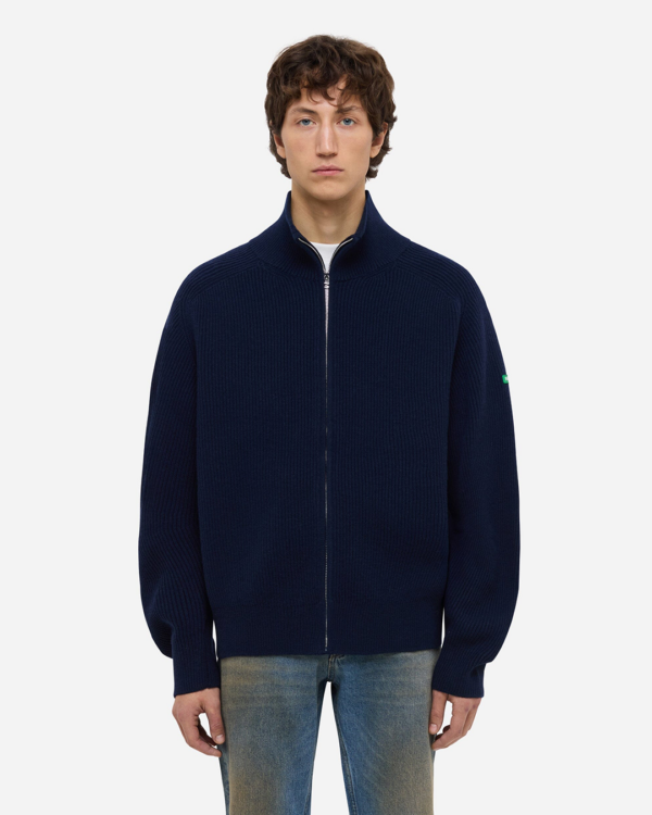 Flâneur Badge Knit Cardigan, Blauw