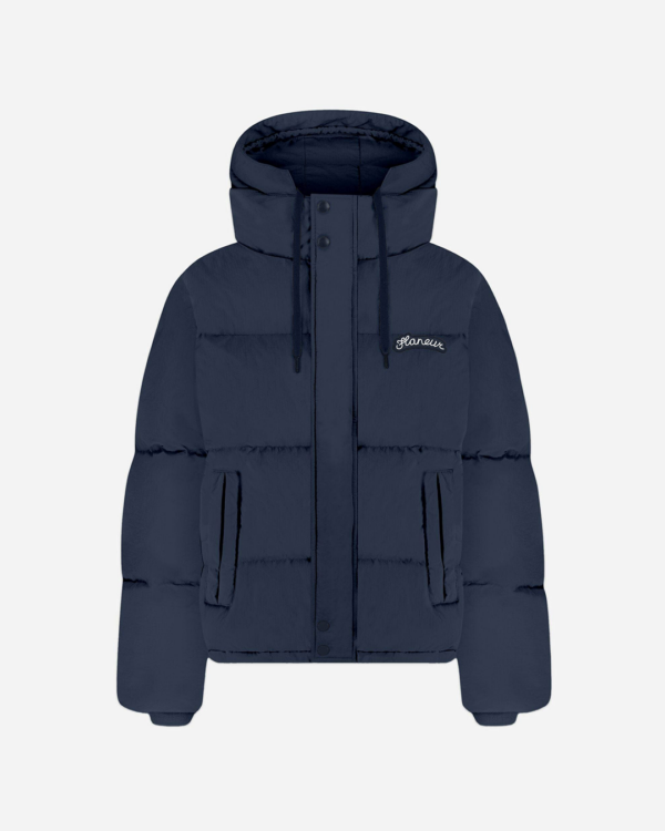 Flâneur Signature Hooded Puffer Jacket, Blauw