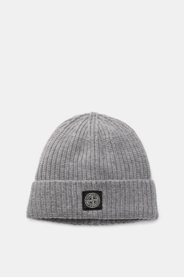 Stone Island Beanie met patch, Grijs