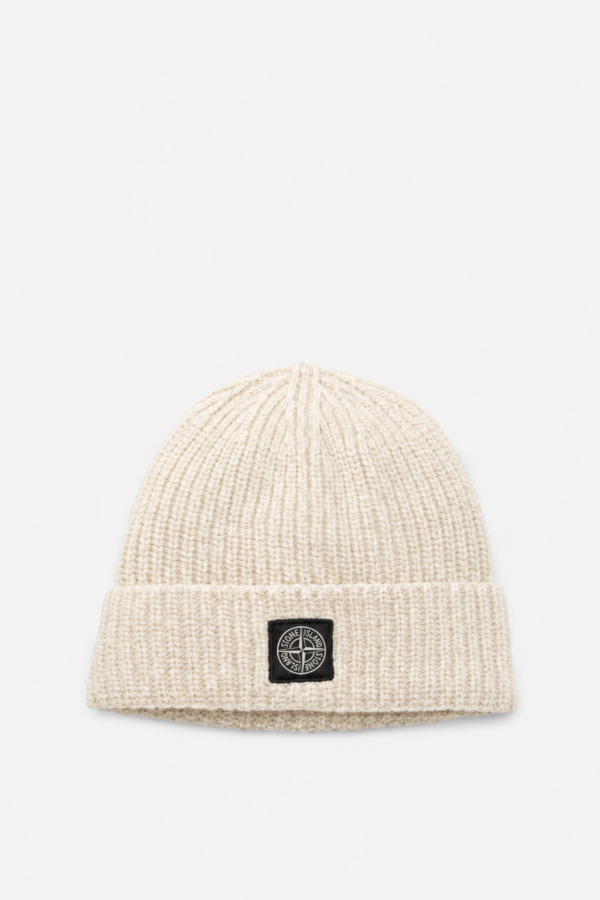 Stone Island Beanie met patch, Wit